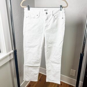 Paige Jacqueline Crop White Mid Rise Stretch Jeans Size 30